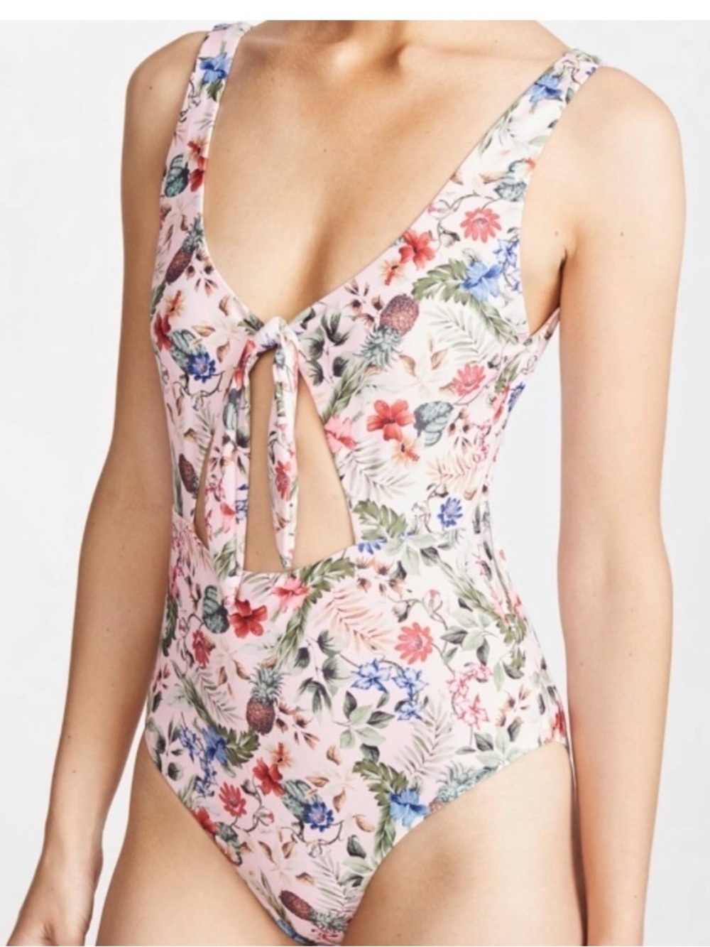 Minkpink Aloha Tie-Front One-Piece Swimsuit